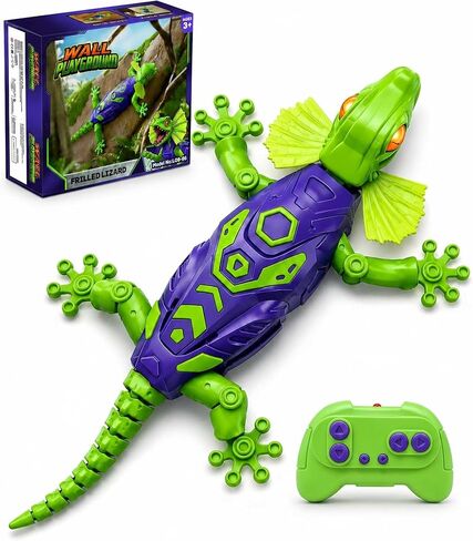Remote Control Wall Climbing Gecko: Gravity Defying RC Lizard Toy for Kids - Type-C Rechargeable, 30-Min Playtime Realistic S-Shaped Walking Prank Animal for Boys Age 4-12 Birthday Gift in Saudi Arabia