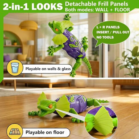 Remote Control Wall Climbing Gecko: Gravity Defying RC Lizard Toy for Kids - Type-C Rechargeable, 30-Min Playtime Realistic S-Shaped Walking Prank Animal for Boys Age 4-12 Birthday Gift in Saudi Arabia
