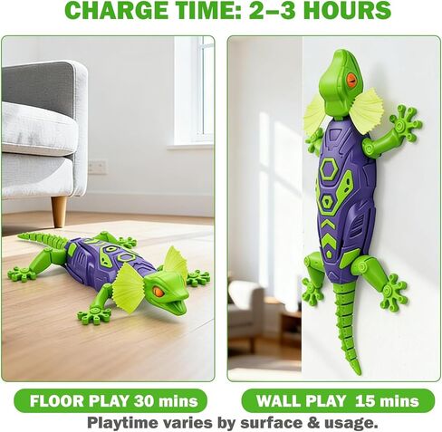 Remote Control Wall Climbing Gecko: Gravity Defying RC Lizard Toy for Kids - Type-C Rechargeable, 30-Min Playtime Realistic S-Shaped Walking Prank Animal for Boys Age 4-12 Birthday Gift in Saudi Arabia