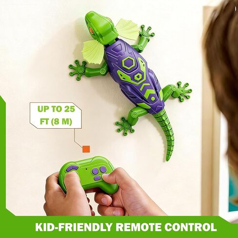 Remote Control Wall Climbing Gecko: Gravity Defying RC Lizard Toy for Kids - Type-C Rechargeable, 30-Min Playtime Realistic S-Shaped Walking Prank Animal for Boys Age 4-12 Birthday Gift in Saudi Arabia