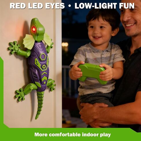Remote Control Wall Climbing Gecko: Gravity Defying RC Lizard Toy for Kids - Type-C Rechargeable, 30-Min Playtime Realistic S-Shaped Walking Prank Animal for Boys Age 4-12 Birthday Gift in Saudi Arabia