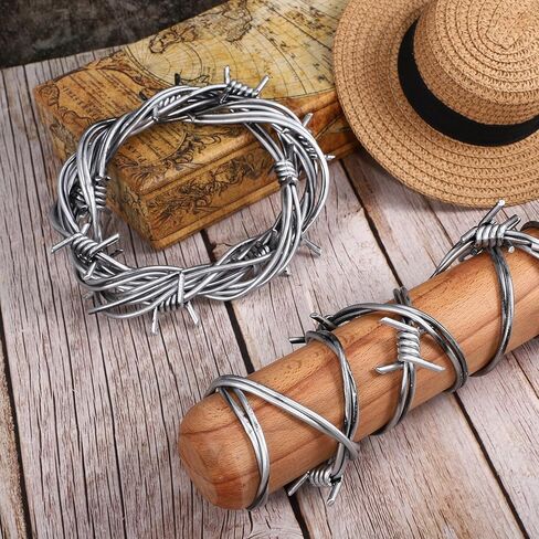 Toddmomy Fake Barbed Wire, 2pcs Halloween Plastic Barbed Wire Decoration Prop Western Decor for Halloween Christmas Party in Kuwait