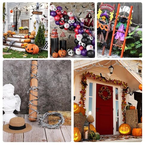 Toddmomy Fake Barbed Wire, 2pcs Halloween Plastic Barbed Wire Decoration Prop Western Decor for Halloween Christmas Party in Kuwait