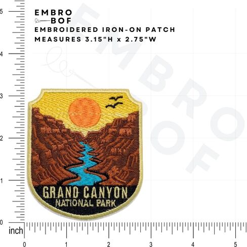 رقعة EMBROBOF Splendor Grand Canyon - 3.15 بوصة، مجموعة رقع الحديقة الوطنية الرائعة - يمكن كيها/خياطتها على رقع السفر المطرزة لحقائب الظهر in Kuwait