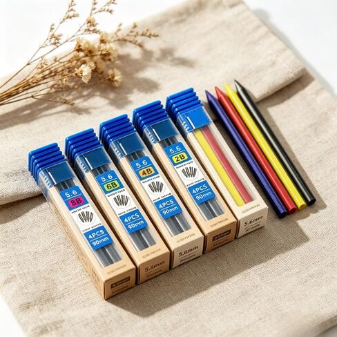 5Boxes 5.6mm Clutch Pencil Lead 2B 4B 6B 8B Coloured Refills for Mechanical Pencil Artists Drawing Painting Supply in Saudi Arabia