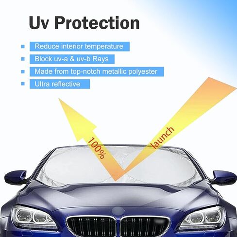 6 PCS Car Window Sunshade Set, Foldable Reflective Car Sun Shade Set, Dual-layer Heat Insulation Auto Privacy Shades, Universal Automotive Cool Accessories (Silver) in Saudi Arabia