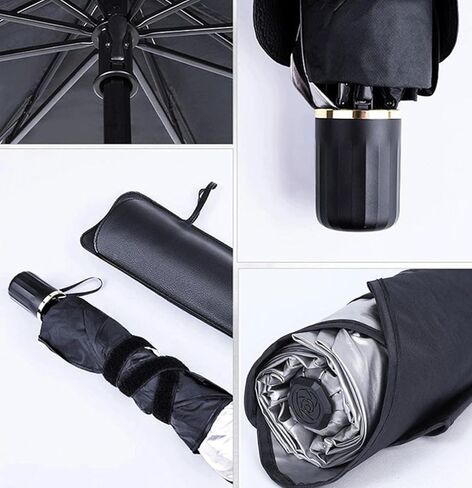 1 Pcs Foldable Car Windshield Sun Shade Umbrella, Silver Coated Heat Reflective Protector, UV Blocking Front Window Cover for Vehicle Interior in Kuwait