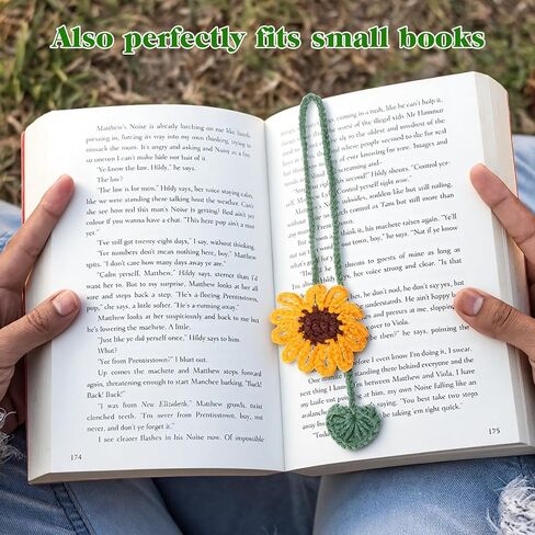 6 PCS Cute Flower Crochet Bookmarks, Cute Crochet Embroidered Sunflower Daisy Bookmark, Bookish Gifts Book Marks for Reading Women Book Lovers Teachers in Kuwait