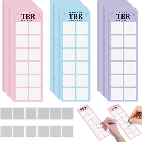 L1rabe Back to School TBR Bookmarks - 90P Colorful DIY Book Markers TBR Scratch Off Cards & Stickers for Students Teachers, Reading Page Tracker for Readers Book Lovers Women Girls to Reveal Next Book in Saudi Arabia