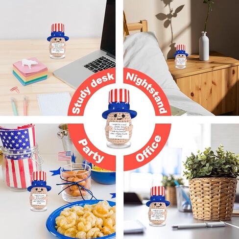 Handmade Crochet Patriotic Doll - 4.3" Mini American Flag Decor for 4th of July, Independence Day, Memorial Day | Emotional Comfort Plush, Veteran Gift, Home Décor in Saudi Arabia