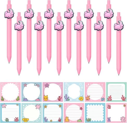 24 Pcs Cute Green Frog Stuff,12 Green Frog Pens and 12 Pads Frog Sticky Notes,Frog Gifts,Black Ink Ballpoint Pens for Birthday Party Back to School Student Gift Women Office School Supplies in Saudi Arabia