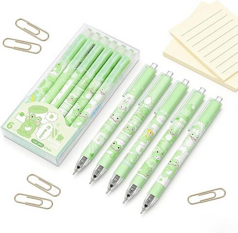 24 Pcs Cute Green Frog Stuff,12 Green Frog Pens and 12 Pads Frog Sticky Notes,Frog Gifts,Black Ink Ballpoint Pens for Birthday Party Back to School Student Gift Women Office School Supplies in Saudi Arabia