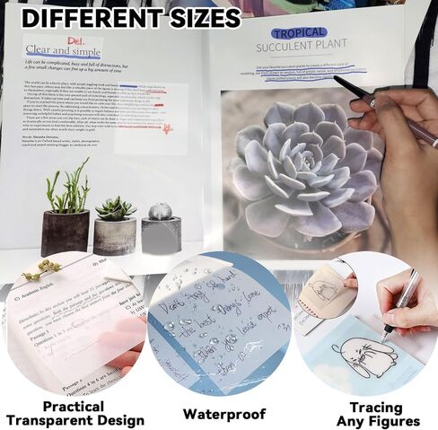 Transparent Clear Sticky Notes, 5x7 and 3x3 Inch Large and Small See Through Waterproof Self-Adhesive Translucent Post it Notes for Bible, Tracing, Annotating, Taking Notes, Office, 12 Pads in Saudi Arabia