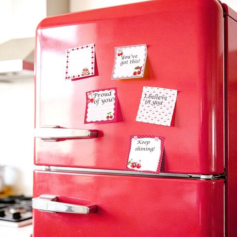 12 Pack Cherry Square Sticky Notes Set, Watercolor Cherry Bow Cake Pattern Self Adhesive Memo Notepads, 3x3 Inch Pink Red Aesthetic Cherry Stationery, 240 Sheets for Journaling, Bullet Journal, Daily in Saudi Arabia