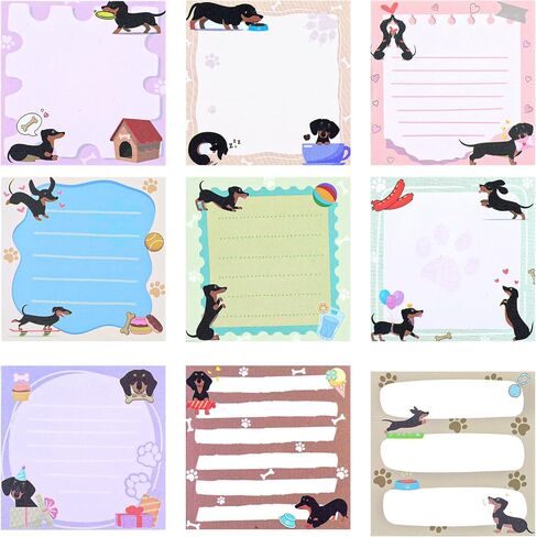 450 Sheets Dachshund Sticky Notes Cute Dachshund Notepads 3x3 Inch Dog Self-Stick Note Pads 9Pack Cute Sticky Notes Dog Gifts for Women Teachers Office School Supplies in Kuwait