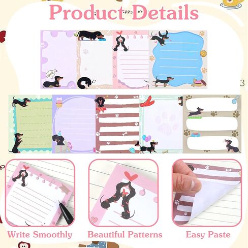 450 Sheets Dachshund Sticky Notes Cute Dachshund Notepads 3x3 Inch Dog Self-Stick Note Pads 9Pack Cute Sticky Notes Dog Gifts for Women Teachers Office School Supplies in Kuwait