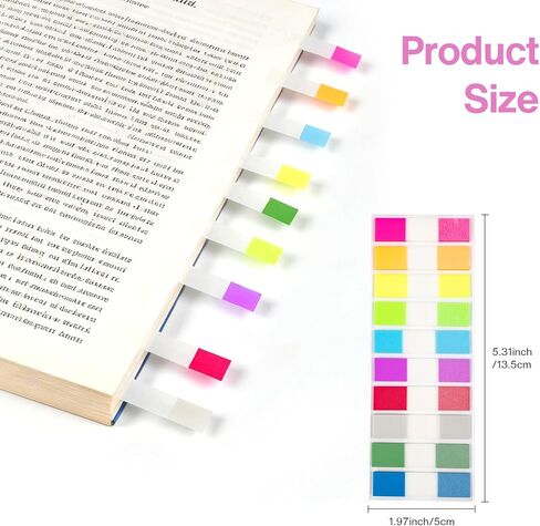 Sticky Tabs, 1000 Pcs Transparent Writable Page Notes Marker Tabs Colorful Tabs Flags for Notebooks Files Page Marking in Saudi Arabia