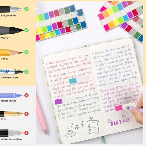 Sticky Tabs, 1000 Pcs Transparent Writable Page Notes Marker Tabs Colorful Tabs Flags for Notebooks Files Page Marking in Saudi Arabia