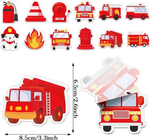 240 Pages Firetruck Sticky Notes Set - Fire Engine Self-Sticky Notepads with 12 Firetruck Themed Designs for Writing Memos, Reminders, and Notes, Flame Fireman Party Favors, Holiday Appreciation Gifts in Kuwait