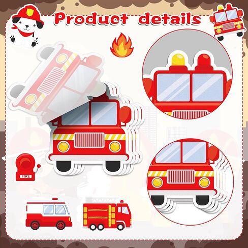 240 Pages Firetruck Sticky Notes Set - Fire Engine Self-Sticky Notepads with 12 Firetruck Themed Designs for Writing Memos, Reminders, and Notes, Flame Fireman Party Favors, Holiday Appreciation Gifts in Kuwait