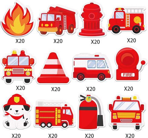 240 Pages Firetruck Sticky Notes Set - Fire Engine Self-Sticky Notepads with 12 Firetruck Themed Designs for Writing Memos, Reminders, and Notes, Flame Fireman Party Favors, Holiday Appreciation Gifts in Kuwait