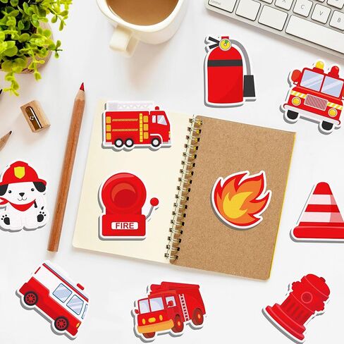 240 Pages Firetruck Sticky Notes Set - Fire Engine Self-Sticky Notepads with 12 Firetruck Themed Designs for Writing Memos, Reminders, and Notes, Flame Fireman Party Favors, Holiday Appreciation Gifts in Kuwait