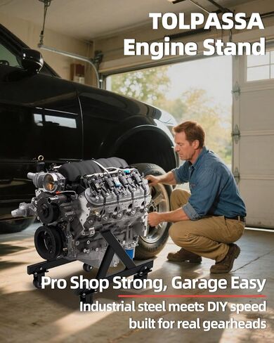 LSx Engine Stand, V8 Rolling Engine Stand, Supports Complete Engines & Transmissions, LS Engines Rolling Storage Stand with 3" Swivel Caster Wheels, 12" Ground Clearance, 2-Pcs, Black in Saudi Arabia