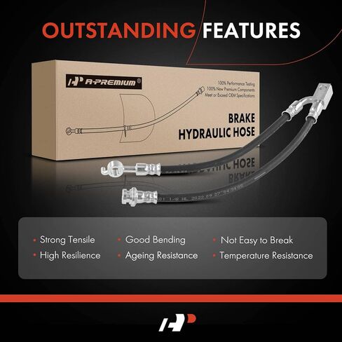 A-Premium Front Passenger Brake Hydraulic Hose Compatible with Select Infiniti Models - QX56 2011 2012 2013, QX80 2014 2015 2016 2017, 5.6L in Kuwait