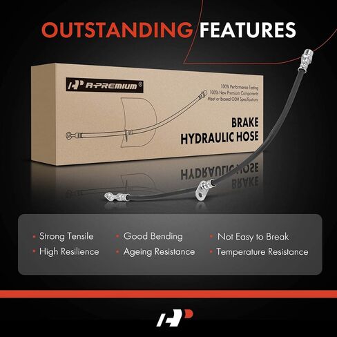 A-Premium Front Driver Brake Hydraulic Hose Compatible with Select Toyota Models - Celica 2000 2001 2002 2003 2004 2005 L4 1.8L - Replace# 9094702C24 in Kuwait
