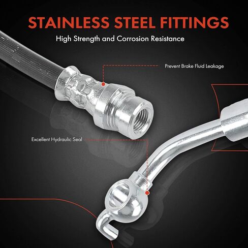 A-Premium Rear Driver Brake Hydraulic Hose Compatible with Select Hyundai and Genesis Models - Genesis 2015-2016, G80 2017-2020 - Replace# 58737B1000 in Kuwait