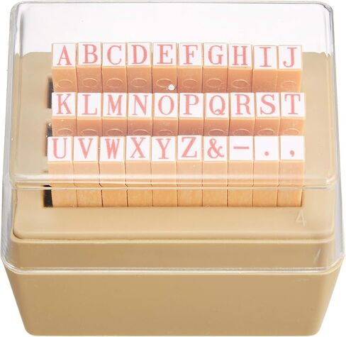 Shachihata TEA-10 Rubber Stamp with Pattern, Alphabet Set, No. 4, Stamp Face 0.2 x 0.1 inches (4.5 x 3 mm) in Saudi Arabia