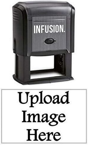 Infusion 1-1/2" x 2-3/8" شعار مخصص، كبير، مستطيل، ختم شعار ذاتي التحبير، أسود in Kuwait