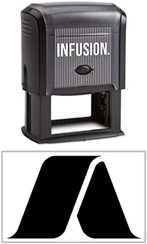 Infusion 1-1/2" x 2-3/8" شعار مخصص، كبير، مستطيل، ختم شعار ذاتي التحبير، أسود in Kuwait