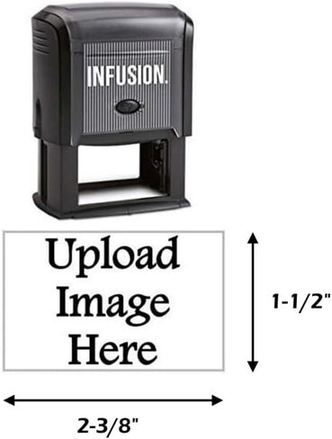 Infusion 1-1/2" x 2-3/8" شعار مخصص، كبير، مستطيل، ختم شعار ذاتي التحبير، أسود in Kuwait