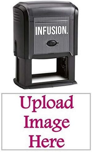 Infusion 1-1/2" x 2-3/8" شعار مخصص، كبير، مستطيل، ختم شعار ذاتي التحبير، أسود in Kuwait