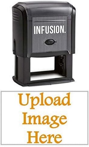 Infusion 1-1/2" x 2-3/8" شعار مخصص، كبير، مستطيل، ختم شعار ذاتي التحبير، أسود in Kuwait