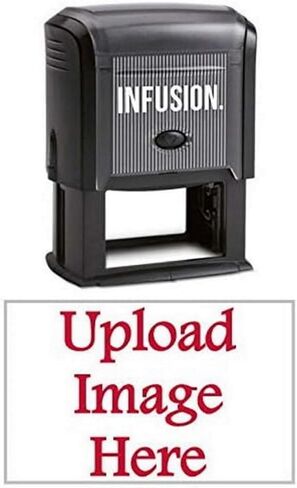 Infusion 1-1/2" x 2-3/8" شعار مخصص، كبير، مستطيل، ختم شعار ذاتي التحبير، أسود in Kuwait