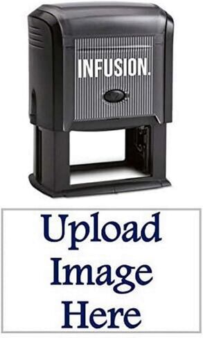 Infusion 1-1/2" x 2-3/8" شعار مخصص، كبير، مستطيل، ختم شعار ذاتي التحبير، أسود in Kuwait