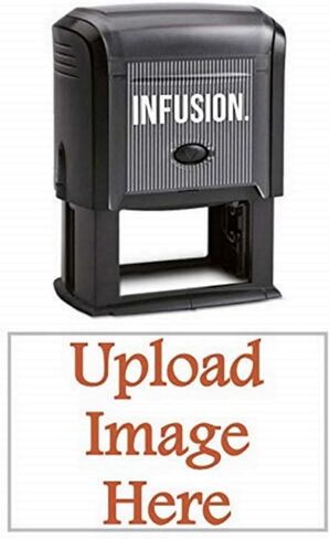 Infusion 1-1/2" x 2-3/8" شعار مخصص، كبير، مستطيل، ختم شعار ذاتي التحبير، أسود in Kuwait