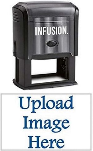 Infusion 1-1/2" x 2-3/8" شعار مخصص، كبير، مستطيل، ختم شعار ذاتي التحبير، أسود in Kuwait
