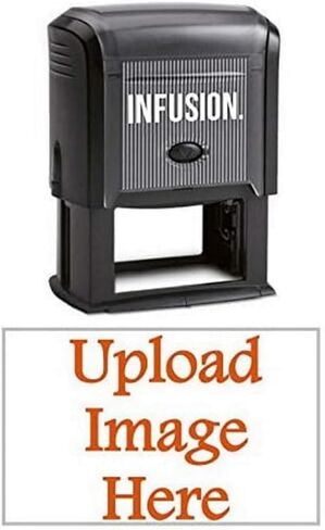 Infusion 1-1/2" x 2-3/8" شعار مخصص، كبير، مستطيل، ختم شعار ذاتي التحبير، أسود in Kuwait