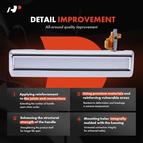 A-Premium Front Left Driver Side Exterior Door Handle Compatible with Chevrolet Celebrity, Cavalier & Buick Century, Skylark & Cadillac Cimarron & Oldsmobile Cutlass Ciera & Pontiac Grand Am, Chrome in Kuwait