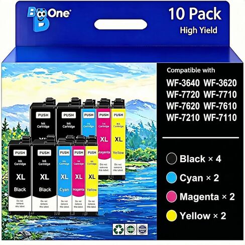 BeOne Remanufactured Ink Cartridges High Yield Replacement for Epson 252XL Ink Cartridges for Epson WF-3640 WF-3620 WF-7720 WF-7710 WF-7620 WF-7610 WF-7210 WF-7110 Printer (10 Pack) in Saudi Arabia