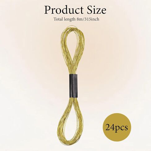 24 Skeins Polyester Cross Stitch Thread Metallic Embroidery Floss Gold Embroidery Thread Friendship Bracelet String Gold Sewing Craft Yarn Art Supplies for Hand Embroidery(8M/Skeins) in Kuwait