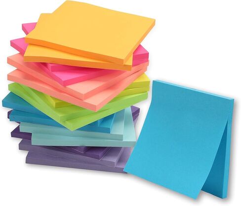Sticky Notes, Sticky Notes 3x3 12 Pads 6 Pastel Colors Transparent Self-Stick Stickies Clear Aesthetic Bible Annotation Note Pads 50 Sheets Teacher Back to School Supplies and Oﬃce Products in Saudi Arabia