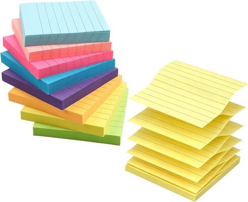 Sticky Notes, Sticky Notes 3x3 12 Pads 6 Pastel Colors Transparent Self-Stick Stickies Clear Aesthetic Bible Annotation Note Pads 50 Sheets Teacher Back to School Supplies and Oﬃce Products in Saudi Arabia
