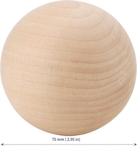 SOUJAP 3 PCS 3 Inch Round Wooden Balls, 7.5cm Natural Unfinished Wood Balls, Wooden Sphere Crafting Ball for Crafts and DIY Projects in Kuwait