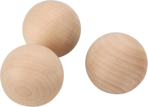 SOUJAP 3 PCS 3 Inch Round Wooden Balls, 7.5cm Natural Unfinished Wood Balls, Wooden Sphere Crafting Ball for Crafts and DIY Projects in Kuwait