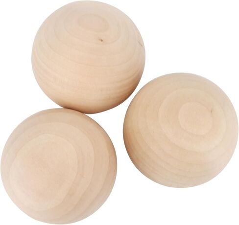 SOUJAP 3 PCS 3 Inch Round Wooden Balls, 7.5cm Natural Unfinished Wood Balls, Wooden Sphere Crafting Ball for Crafts and DIY Projects in Kuwait