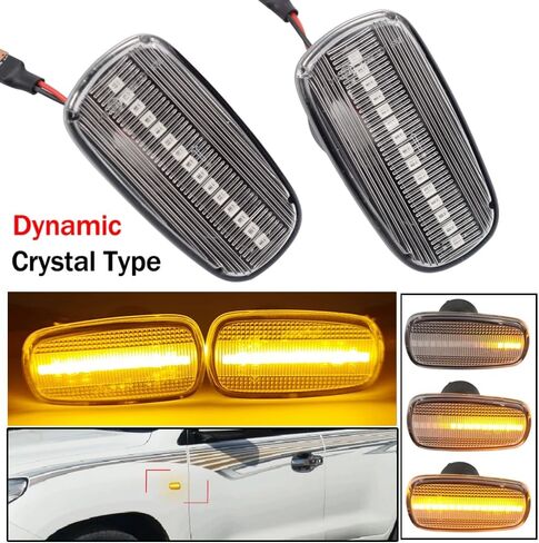 مصباح إشارة الانعطاف LED ضوء علامة جانبية للحاجز الأمامي متوافق مع Lexus IS200 IS300 LS430 To-yo-ta RAV4 Prius Kluger Crown Wish (كريستال) in Kuwait
